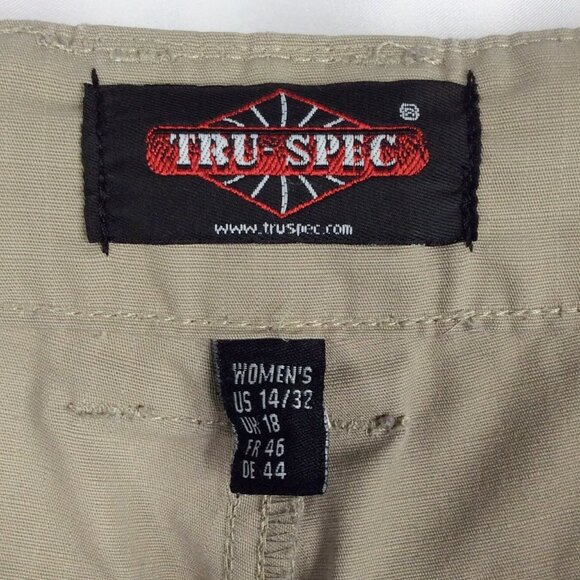 Tru-Spec Tactical Cargo Pants Womens Size 14 Beige Ripstop Cotton Poly 36x27 - Picture 10 of 10